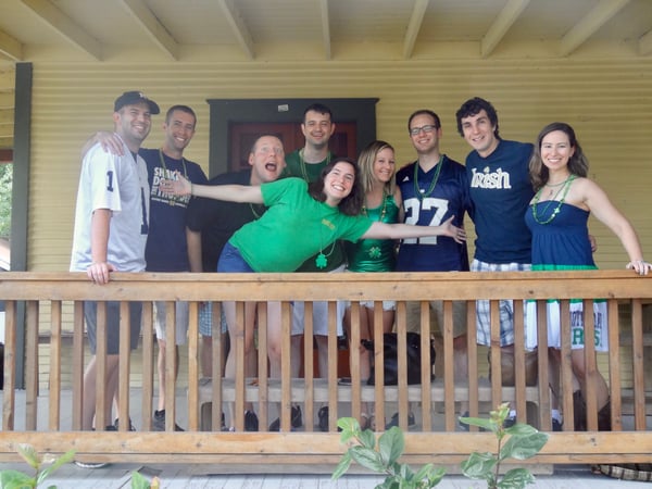 Notre Dame - Porch - Young friend group